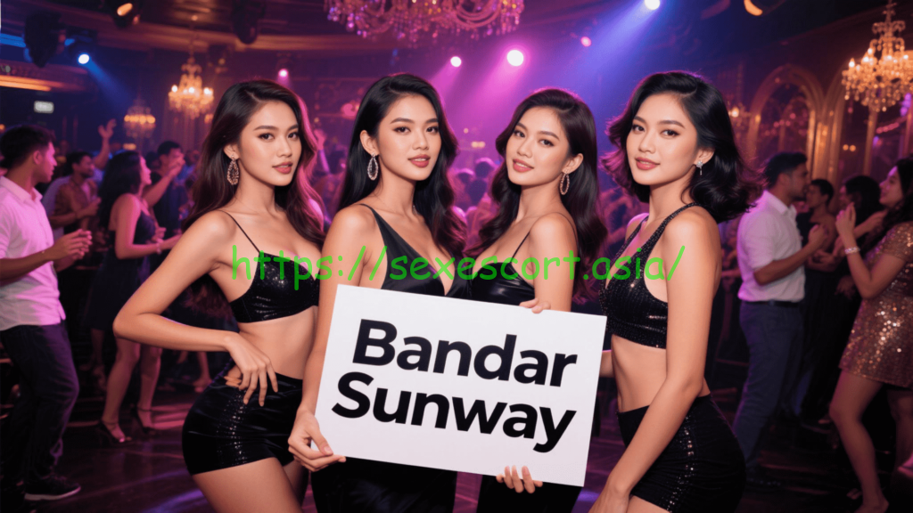 Four women holding a sign that says "Bandar Sunway".