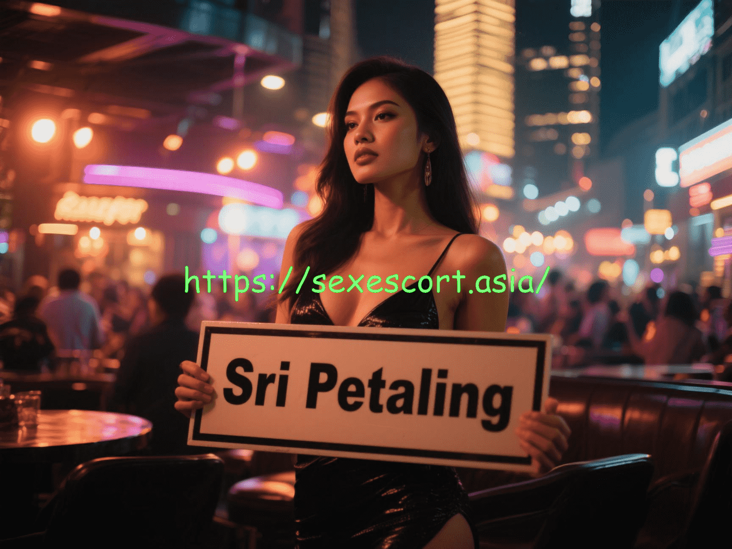 Woman holding sign: "Sri Petaling