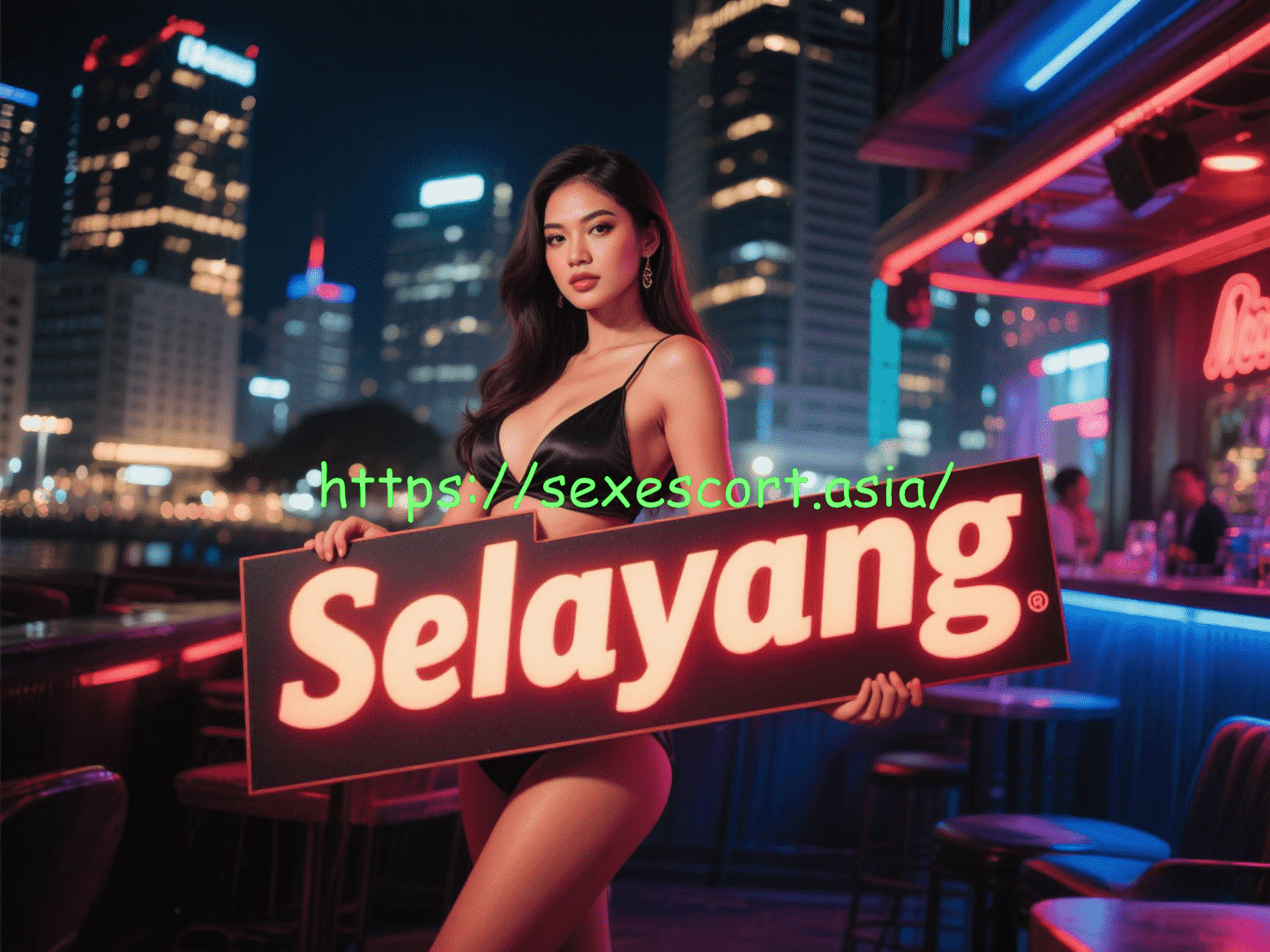 Woman holding a Selayang sign. Selayang escort services.